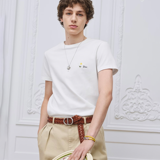 dior small daisy embroidery short sleeve t shirt